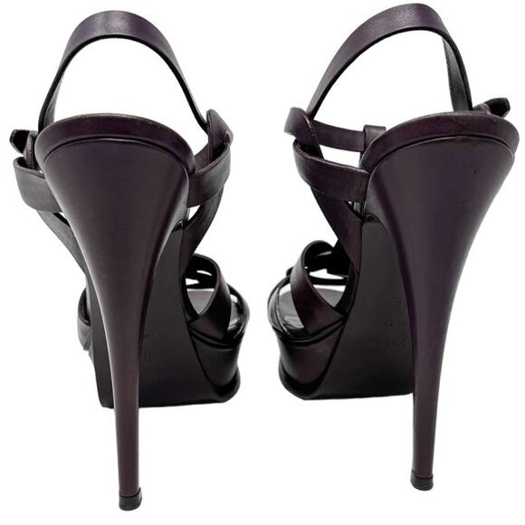 Saint Laurent YSL Tribute 135 Plum Purple Platform Strap Heels Sandals size 40 - Picture 3 of 15